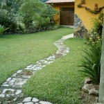 Pathway along the side of the house.